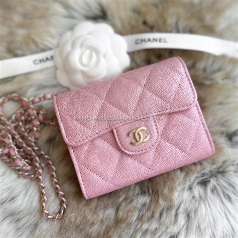 iridescent pink chanel card holder|Card Holders .